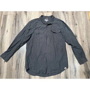 Carhartt Mens Force Relaxed Fit L Long Sleeve Button-Up Shirt Charcoal Gray Cott
